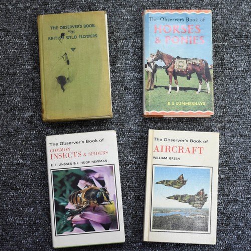 96 - A Collection Of 4 Vintage Observer Books Including Wild Flowers, Horses And Ponies, Aircraft And Ins... 