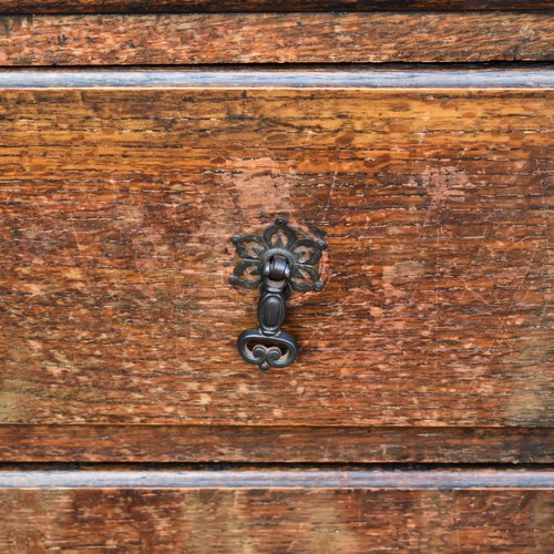 103 - A Vintage Two Drawer Chest Of Drawers On Wheels Featuring Delightful Metal Handles