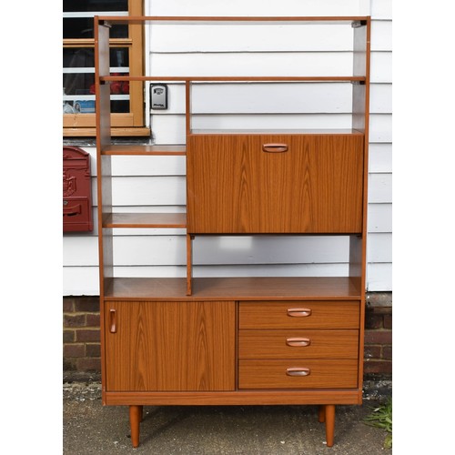 106 - A Mid Century Schreiber Room Divider/Wall Unit Featuring A Drop Down Drinks Compartment