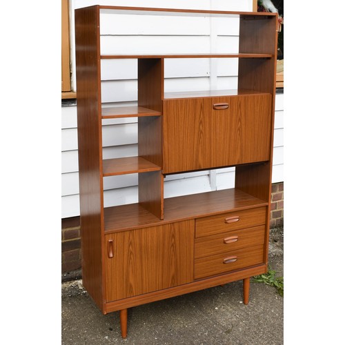 106 - A Mid Century Schreiber Room Divider/Wall Unit Featuring A Drop Down Drinks Compartment