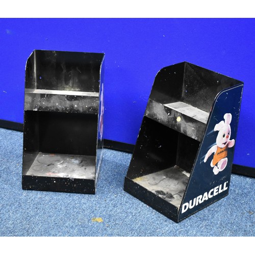 213 - A Pair Of Vintage Metal Duracell Battery Shop Display Stands. 30cm x 20cm x 20cm.