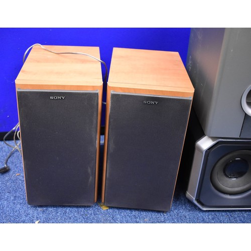 221 - A Quantity Of Various Speakers Plus A DVD Player