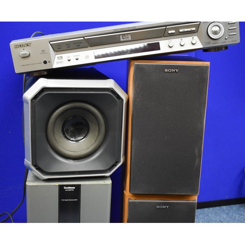 221 - A Quantity Of Various Speakers Plus A DVD Player