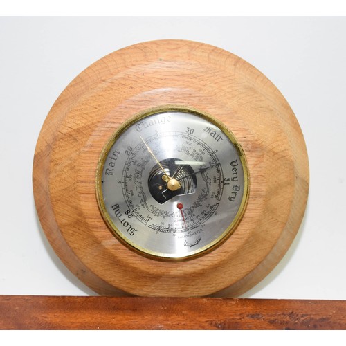 255 - A Hand Turned Wooden Barometer Plus A Wooden House Sign