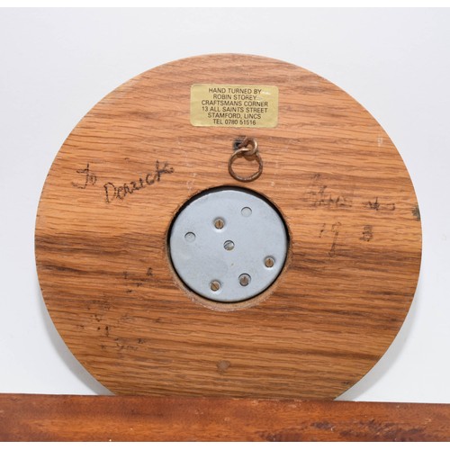 255 - A Hand Turned Wooden Barometer Plus A Wooden House Sign