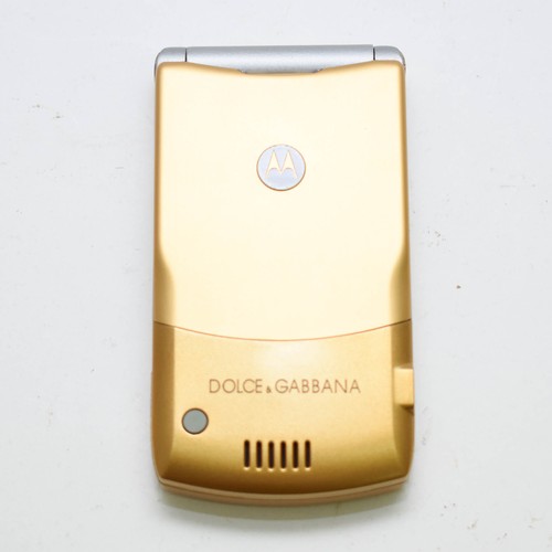 264 - A Rare Gold Dolce And Gabbana Limited Edition Boxed Motorola V3 Vintage Mobile Flip Phone Complete W... 