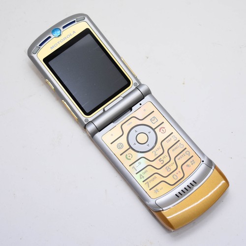 265 - A Rare Gold Dolce And Gabbana Limited Edition Boxed Motorola V3 Vintage Mobile Flip Phone Complete W... 