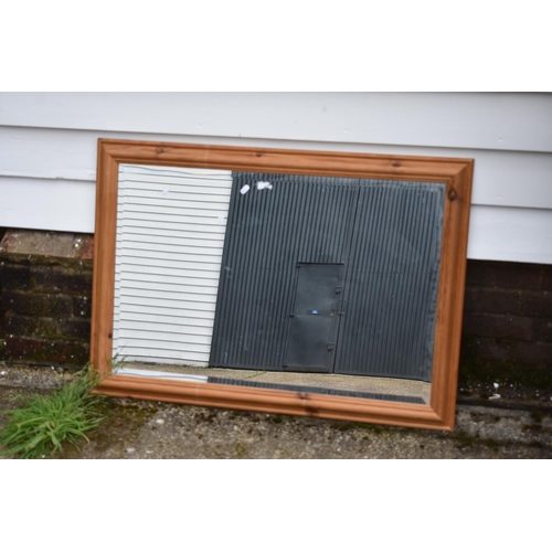 391 - Large Pine Framed Mirror