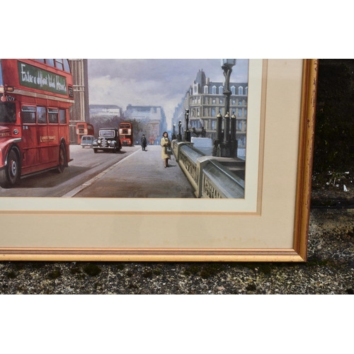 392 - London Bus Print Mounted, Framed and Glazed