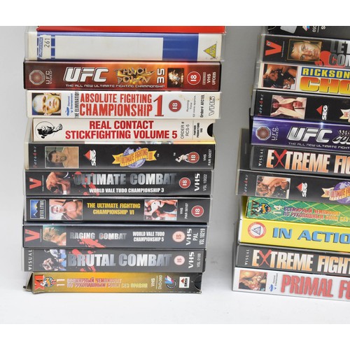 193 - A Large Collection Of Vintage 1990's VHS Tapes Including Wrestling, Boxing, And Martial Arts Instruc... 