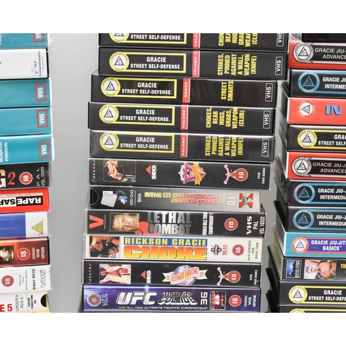 193 - A Large Collection Of Vintage 1990's VHS Tapes Including Wrestling, Boxing, And Martial Arts Instruc... 