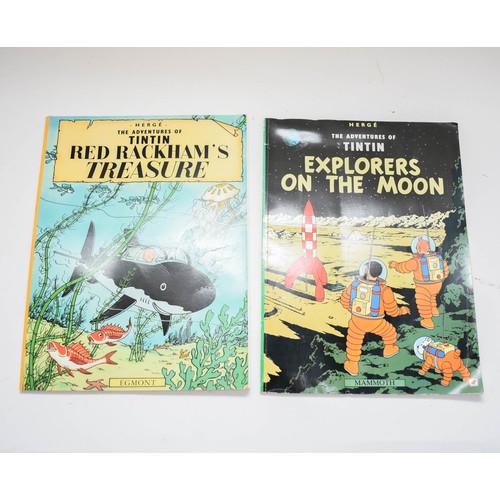 452 - A Collection Of 15 Vintage Tintin Books