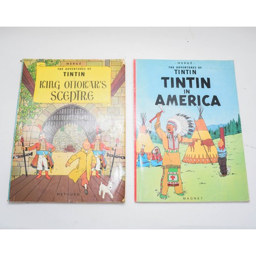 452 - A Collection Of 15 Vintage Tintin Books