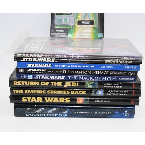 454 - A Collection Of Star Wars Books Plus A Boxed Figurine Of Greedo