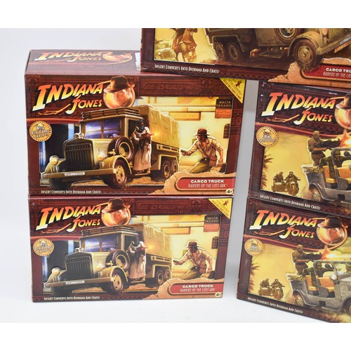 460 - 5 Highly Collectable Boxed Indiana Jones Model Vehicles To Include Cargo Trucks And Troop Cars