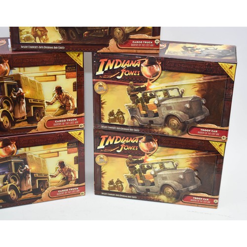 460 - 5 Highly Collectable Boxed Indiana Jones Model Vehicles To Include Cargo Trucks And Troop Cars