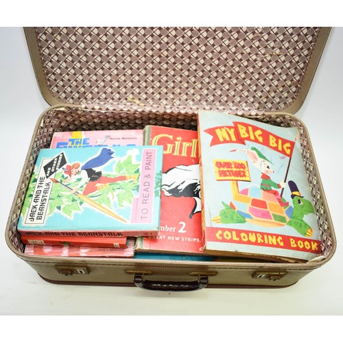 469 - A Vintage Suitcase Containing A Quantity Of Ephemera Including Vintage Childrens Books Etc.