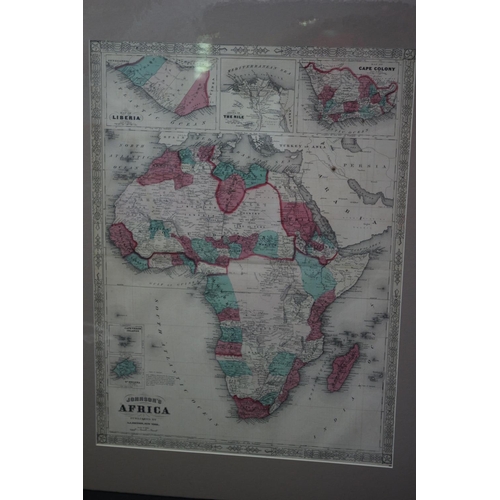 11 - 1864 Hand Coloured Map of Africa by A J Johnston New York Map 58 cm x 43 cm