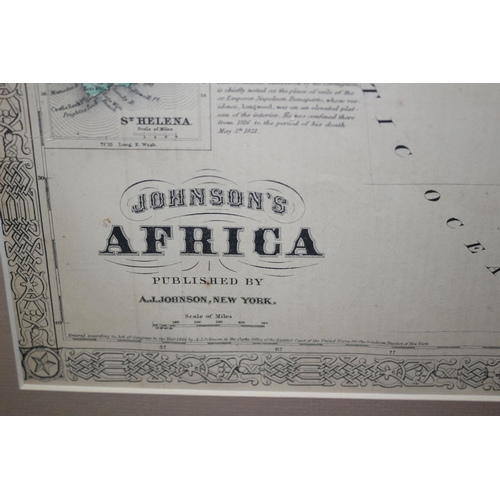 11 - 1864 Hand Coloured Map of Africa by A J Johnston New York Map 58 cm x 43 cm