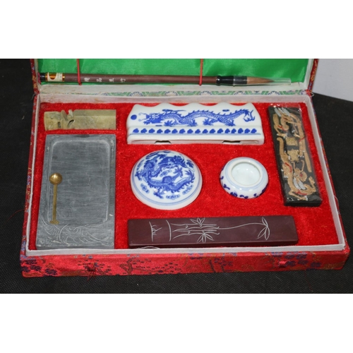 121 - A Chinese Calligraphy Set In Box