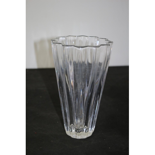 14 - 2 Heavy Star Topped Lead crystal Glass Vases Tallest 30 cm