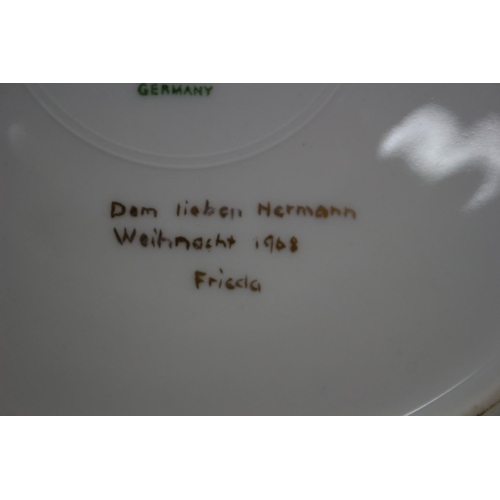 147 - Hand Painted Plate By Brunnen 1968 Lorinz Hutschenreuther