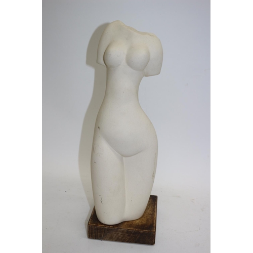 155 - Pottery Statue on Base of a Naked Female