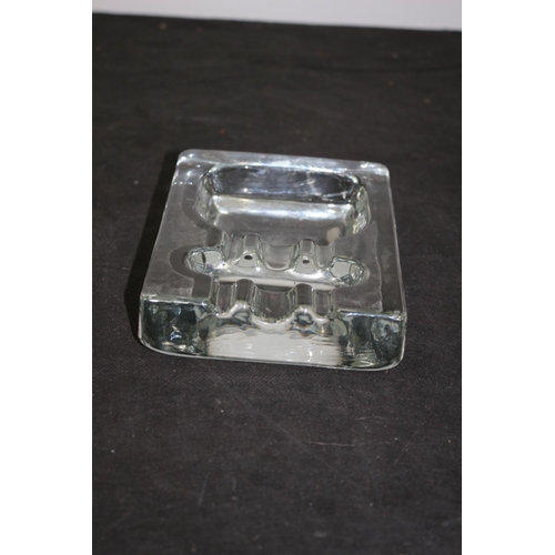 17 - 1970/80's Thompson Of Tampa Heavy Glass Pipe Holder/ Ashtray