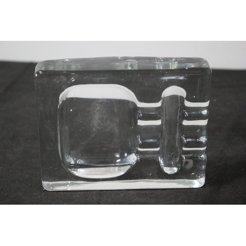 17 - 1970/80's Thompson Of Tampa Heavy Glass Pipe Holder/ Ashtray