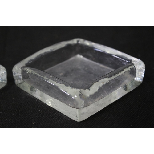 18 - 2 Glass Pin Dishes 8.5cm x 8.5 cm