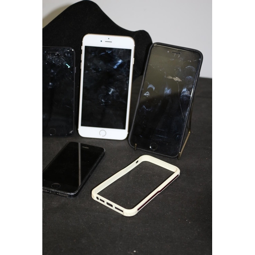 287 - 7 x Iphones and case Surround Untested