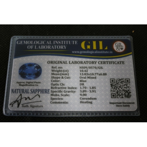 296 - Synthetic Sapphire Blue Weight ct 10.42