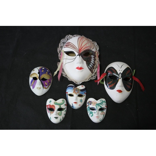 302 - Collection of Ceramic Hand Painted Venetian Carnival Masks