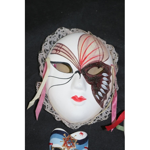 302 - Collection of Ceramic Hand Painted Venetian Carnival Masks