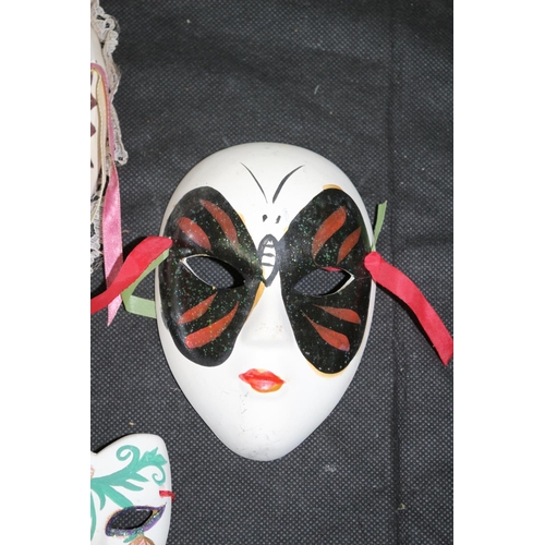 302 - Collection of Ceramic Hand Painted Venetian Carnival Masks