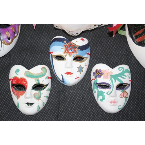 302 - Collection of Ceramic Hand Painted Venetian Carnival Masks