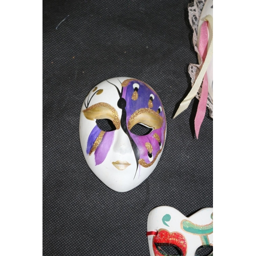 302 - Collection of Ceramic Hand Painted Venetian Carnival Masks