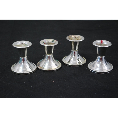 32 - 4 Small Metal Candlestick Holders 7cm tall