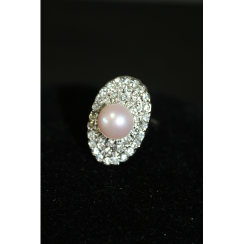 350 - 18k Gold Plate Ring with Pearl