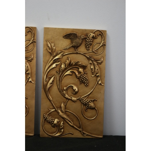 37 - 2 Ceramic Wall Plaques with Raised Finish. 17CM X 29CM