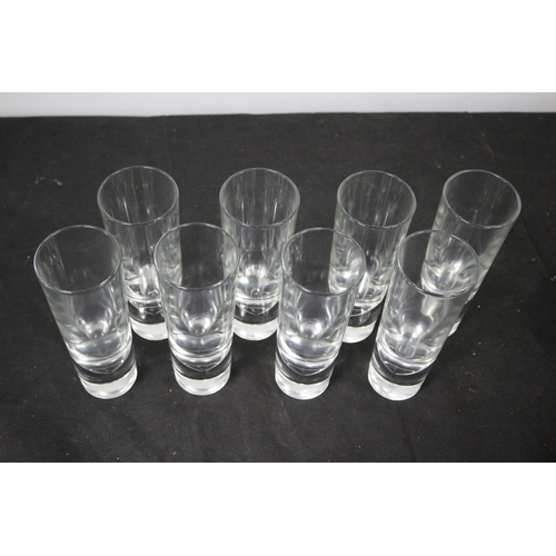 45 - 8 Beautiful Tactile Heavy Bottom Grump's Bullet Italian Brunch Glasses 17cm Tall. Marked Italy and a... 