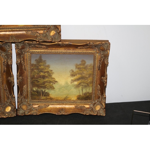 504 - 3 x Ornately Framed Oil on Board Fantasy Paintings by A. Moore