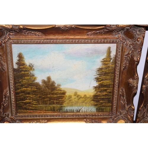 504 - 3 x Ornately Framed Oil on Board Fantasy Paintings by A. Moore