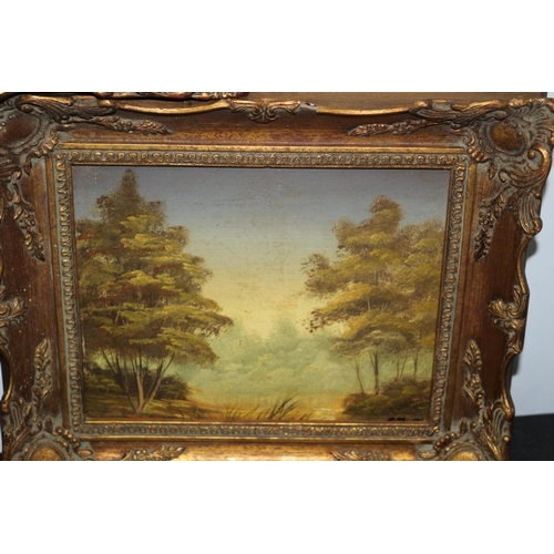 504 - 3 x Ornately Framed Oil on Board Fantasy Paintings by A. Moore