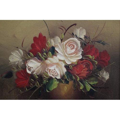 537 - 2 x Ornately Framed Still Life Oil on Board Paintings - Signed Christine - 34cm x 29cm