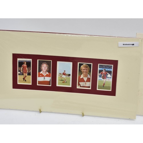 561 - A Collection Of 10 Mounted Cigarrette/Tea Cards Of A Football Topic. Each Measures 35cm x 20cm.