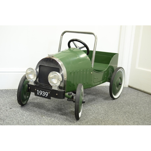 1 - Great Retro Looking Childs Pedal Car in British racing Green manufactured By Grant Gizmos