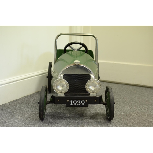 1 - Great Retro Looking Childs Pedal Car in British racing Green manufactured By Grant Gizmos