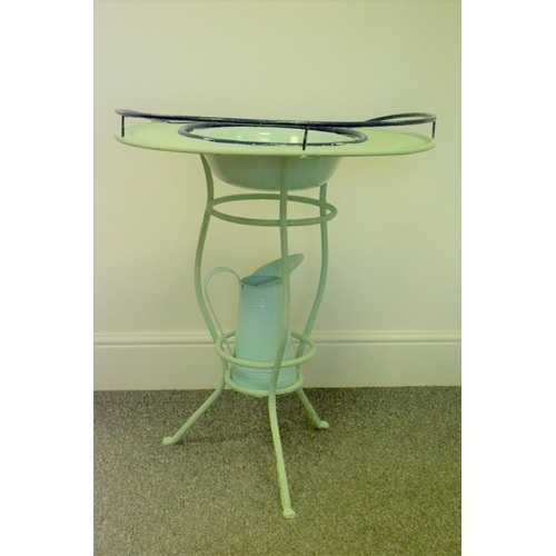 2 - Metal Retro Wash-Stand with Bowl and Jug