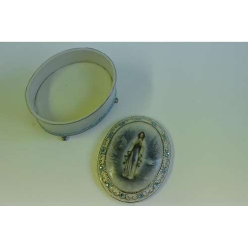 63 - Limited Edition Our Lady Of Lourdes Porcelain Musical rosary Box